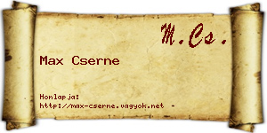 Max Cserne névjegykártya